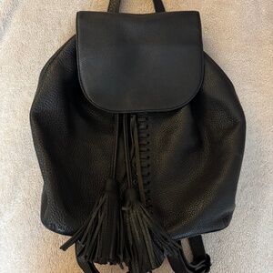 Rebecca Minkoff Black Leather Drawstring Backpack